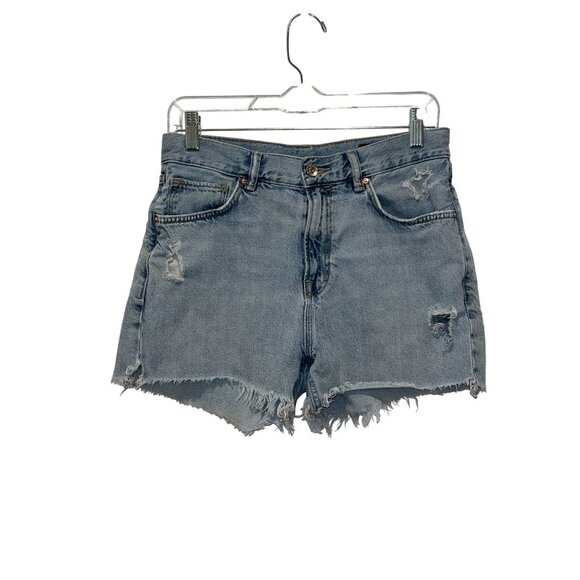 All saints Yanni Denim High Waist Cut-off Shorts Women's Plus Size 27 - Picture 3 of 12